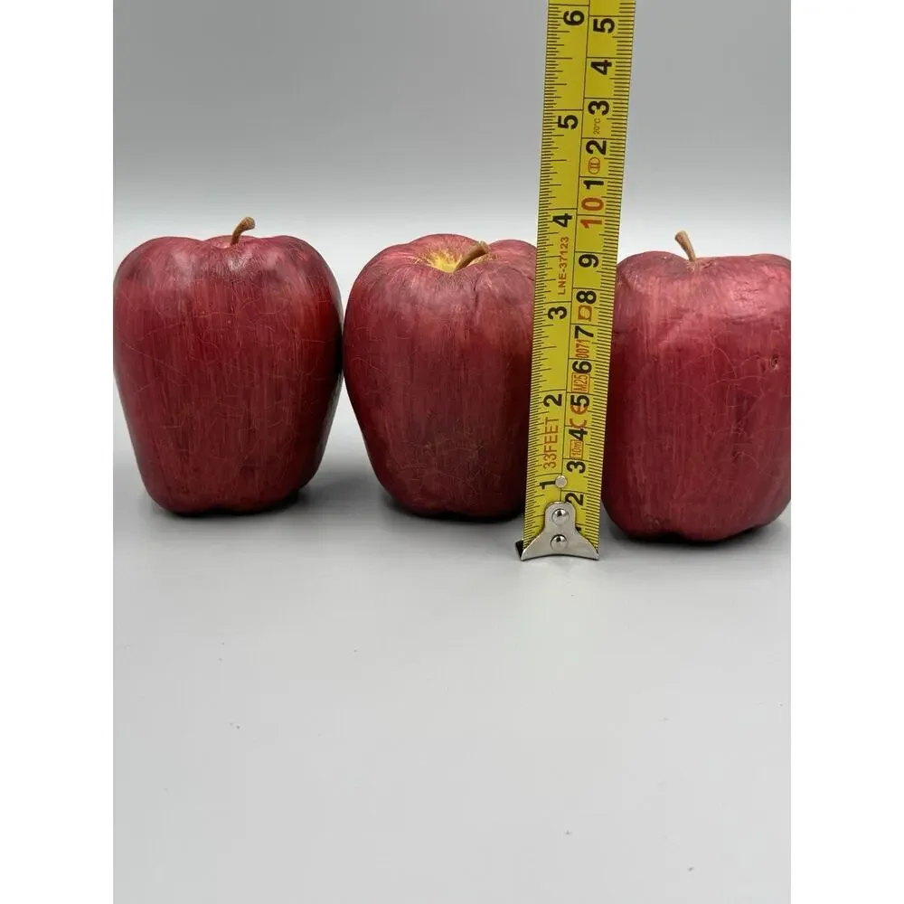 Apples Lot of 3 Red Realistic Artificial Fruit Imitation Home Decor Props